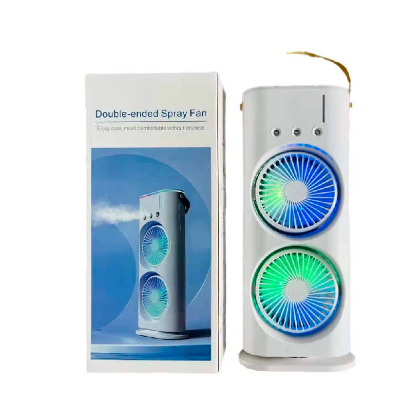 VENTILADOR DOBLE HUMIFICADOR RECARGABLE