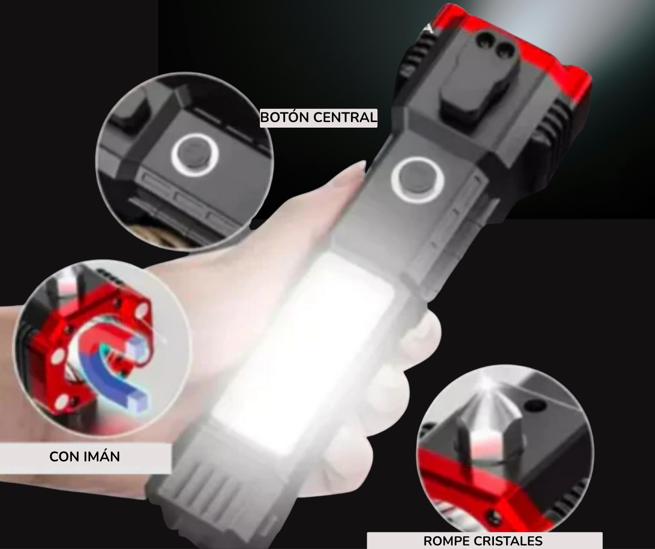 Linterna Multifuncional 4 En 1 Recargable