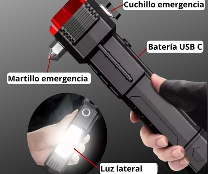 Linterna Multifuncional 4 En 1 Recargable