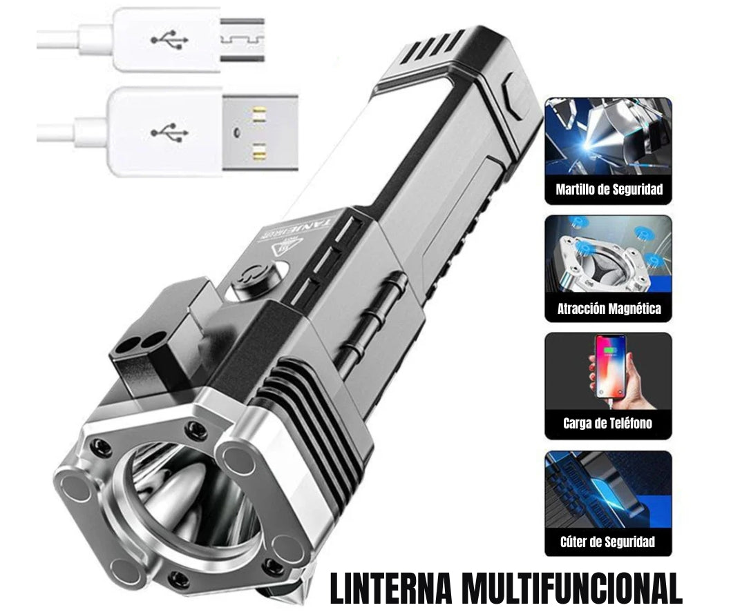 Linterna Multifuncional 4 En 1 Recargable